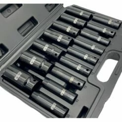 Autojack 1/2" Sq Drive Deep Metric Impact Socket Set 16pc