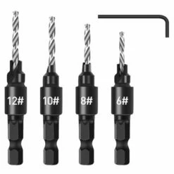 Lumberjack Quick Change 1/4" Hex Shank Adjustable Countersink Drill Bit Set