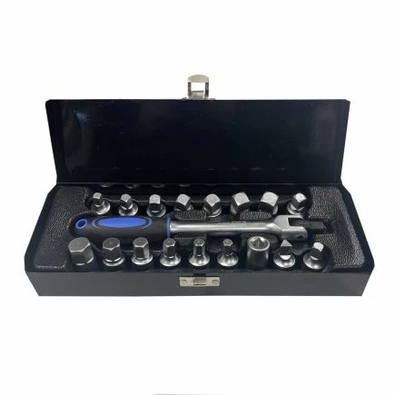 Autojack 18 Piece Oil Drain Sump Plug Key Socket Set 3/8" Drive 4 Autojack 18 Piece Oil Drain Sump Plug Key Socket Set 3/8" Drive - Image 2
