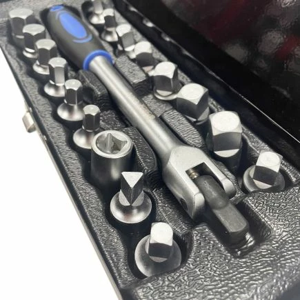 Autojack 18 Piece Oil Drain Sump Plug Key Socket Set 3/8" Drive 6 Autojack 18 Piece Oil Drain Sump Plug Key Socket Set 3/8" Drive - Image 4