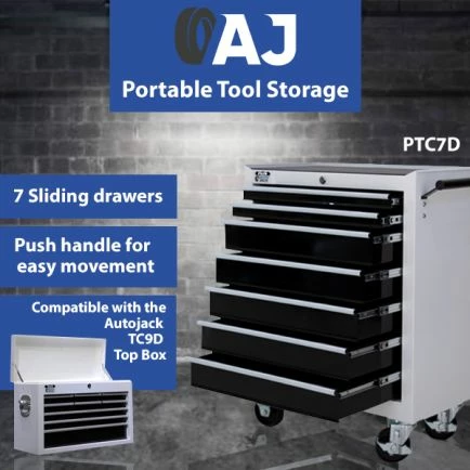 Autojack Portable Tool Trolley Workshop Cabinet With 7 Drawers 8 Autojack Portable Tool Trolley Workshop Cabinet With 7 Drawers - Image 6