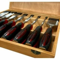 Lumberjack 8 Piece Bevel Edge Chisel Set In Wooden Case -Lumberjack shop WCS8P4
