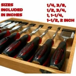 Lumberjack 8 Piece Bevel Edge Chisel Set In Wooden Case -Lumberjack shop WCS8P7
