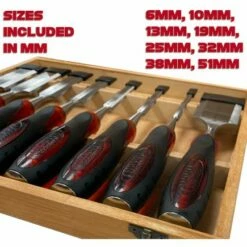Lumberjack 8 Piece Bevel Edge Chisel Set In Wooden Case -Lumberjack shop WCS8P8