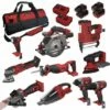 Lumberjack Cordless 20V 10 Piece Power Tool Kit Drill Recip Saw Circular Saw Nail Gun 4ah Battery & More -Lumberjack shop XP10KIT 2