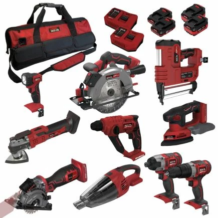 Lumberjack Cordless 20V 10 Piece Power Tool Kit Combi SDS Drill Circular Saw Nail Gun 4ah Battery & More 3 Lumberjack Cordless 20V 10 Piece Power Tool Kit Combi SDS Drill Circular Saw Nail Gun 4ah Battery & More