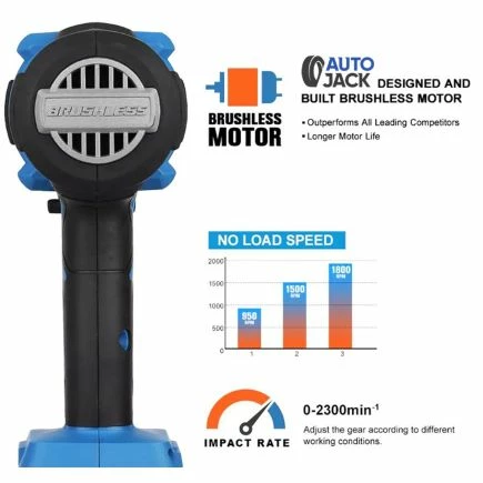 Autojack Cordless Impact Wrench 1000Nm 1/2" Drive With 20V 6Ah Battery & Charger 4 Autojack Cordless Impact Wrench 1000Nm 1/2" Drive With 20V 6Ah Battery & Charger - Image 2
