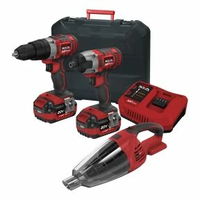 Lumberjack Cordless 20V Twin Kit Combi Drill Impact Driver Drill & Vacuum With 4A Batteries & Fast Charger 3 Lumberjack Cordless 20V Twin Kit Combi Drill Impact Driver Drill & Vacuum With 4A Batteries & Fast Charger