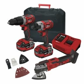 Lumberjack Cordless 20V Twin Kit Combi Drill Impact Driver Drill & Multi Tool With 4A Batteries & Fast Charger 3 Lumberjack Cordless 20V Twin Kit Combi Drill Impact Driver Drill & Multi Tool With 4A Batteries & Fast Charger