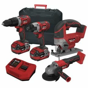 Lumberjack Cordless 20V Combi Drill Impact Driver Drill Jigsaw & Angle Grinder With 4A Batteries & Fast Charger 2 Lumberjack Cordless 20V Combi Drill Impact Driver Drill Jigsaw & Angle Grinder With 4A Batteries & Fast Charger