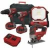 Lumberjack Cordless 20V Combi Drill Impact Driver Drill Work Light & Jigsaw With 4A Batteries & Fast Charger 2 Lumberjack Cordless 20V Combi Drill Impact Driver Drill Work Light & Jigsaw With 4A Batteries & Fast Charger -Lumberjack shop kit4 21
