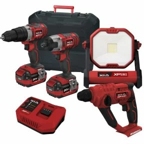 Lumberjack Cordless 20V Combi Drill Impact Driver Work Light & SDS Drill With 4A Batteries & Fast Charger 3 Lumberjack Cordless 20V Combi Drill Impact Driver Work Light & SDS Drill With 4A Batteries & Fast Charger