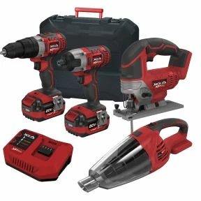 Lumberjack Cordless 20V Combi Drill Impact Driver Drill Vacuum & Jigsaw With 4A Batteries & Fast Charger 3 Lumberjack Cordless 20V Combi Drill Impact Driver Drill Vacuum & Jigsaw With 4A Batteries & Fast Charger