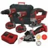 Lumberjack Cordless 20V Combi Drill Impact Driver Drill Jigsaw & Plunge Saw With 4A Batteries & Fast Charger -Lumberjack shop kit4 3