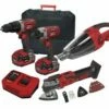 Lumberjack Cordless 20V Combi Drill Impact Driver Drill Vacuum & Multi Tool With 4A Batteries & Fast Charger -Lumberjack shop kit4 33
