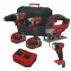 Lumberjack Cordless 20V Combi Drill Impact Driver Drill LED Torch & Jigsaw With 4A Batteries & Fast Charger -Lumberjack shop kit4 7