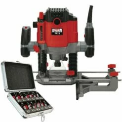 Lumberjack 1/2 Inch Plunge Router With 12 Piece Router Cutter Set 1/2 Inch